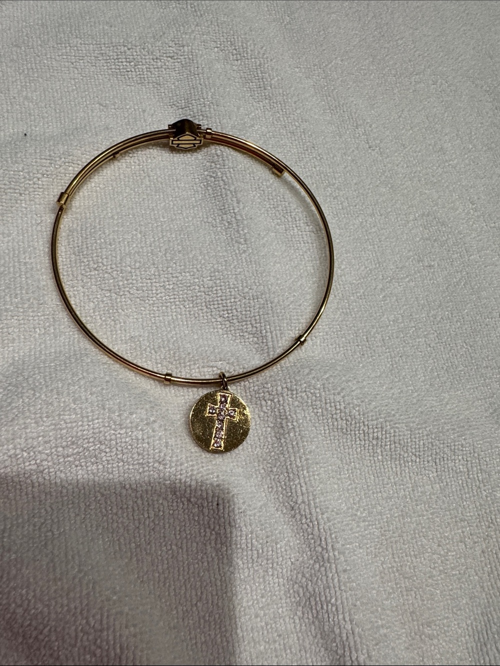 Harley-Davidson Gold-Tone Cross Disc Bangle Bracelet
